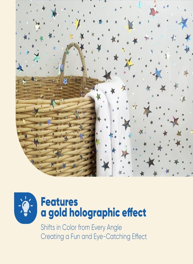 TRIMENGO PEVA Holographic Shower Curtain Liner with Glitter Star Pattern, 70x72in Lightweight Clear Plastic Shower Curtain Liner for Shower Stall, Bathtubs (Pack of 1) - Image 2