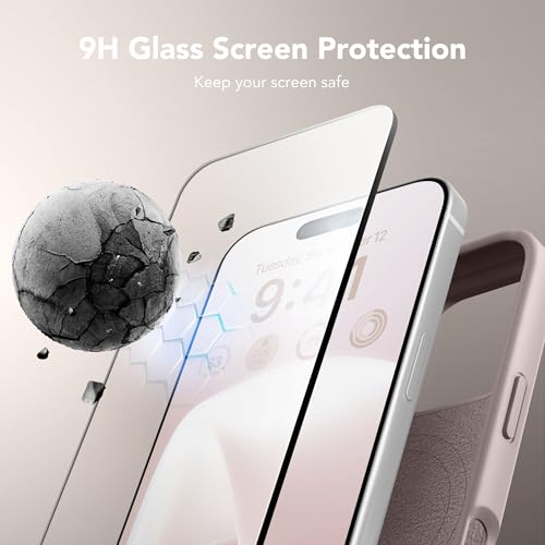 GONEZ Magnetic for iPhone 16 Pro Case, Compatible with MagSafe, [Screen Protector + Camera Lens Protector], Silicone Shockproof Anti-Scratch Protective Phone Case 6.3 inch, Light Taro - Image 5