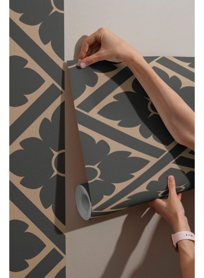 Home Gallery Dark Gothic Vintage Luxury Fabric Wallpaper Covers An Area ​​Up To 4.2Mx3M With Adhesive  And Smoothing Tool - Image 2