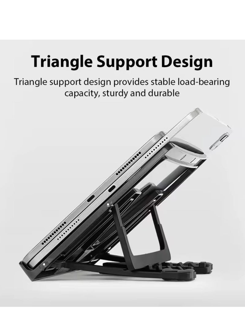 EONLINE Ergonomic Portable Laptop Stand Pad for Students, Office Workers, Gamers, Designers, and Travelers - Adjustable Lightweight Foldable Riser, Desk Holder with Cooling Pad for Home, Bed, and Work  - Image 3