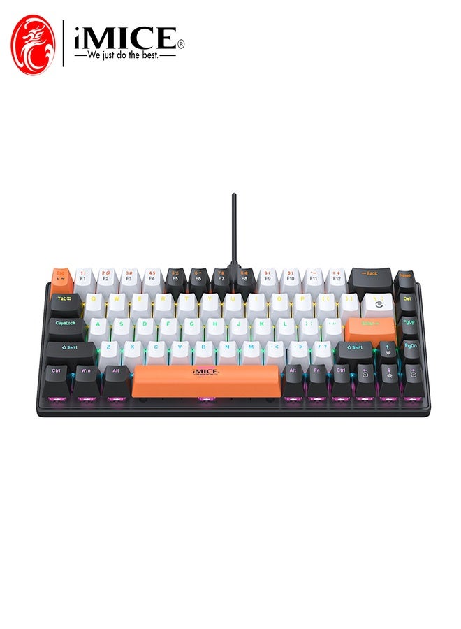 iMice RGB Mechanical Gaming Multi Keyboard –68-Key Compact Design with 5-Color LED Backlight, 10 Custom Lighting Modes & type c cable connect for Ultimate Performance. - Image 5