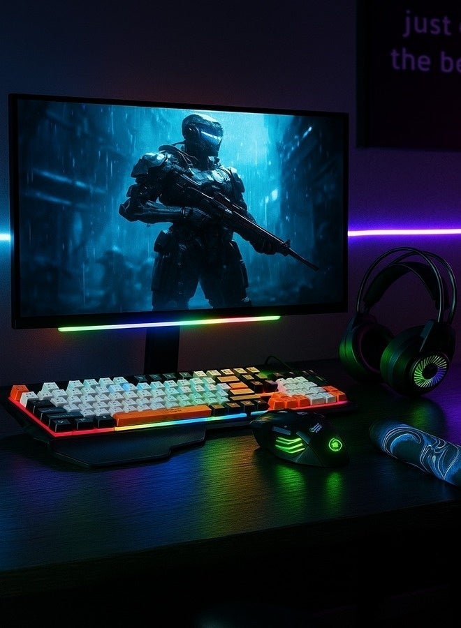 iMice RGB Mechanical Gaming Multi Keyboard –68-Key Compact Design with 5-Color LED Backlight, 10 Custom Lighting Modes & type c cable connect for Ultimate Performance. - Image 4
