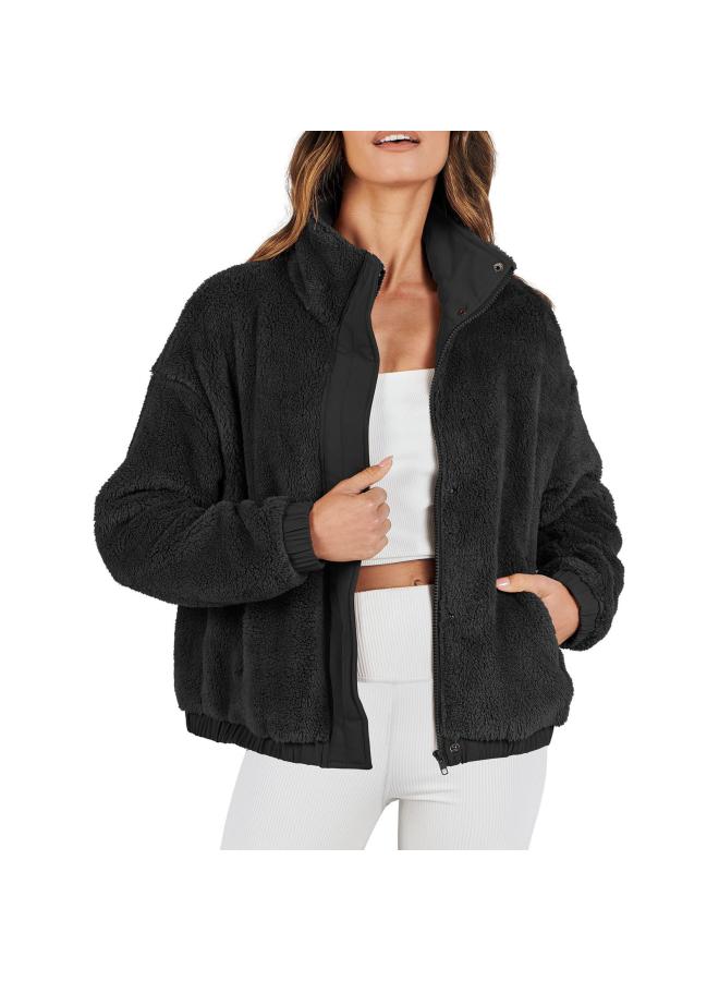 European And American Autumn And Winter Coat Womens Sweater Fur Jacket Loose Casual Coat Soft Plush Warm Jacket Women