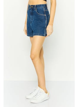 Wrangler Women Plain Denim Mini Short, Blue  - Image 1
