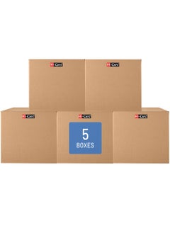 Hi Care Hi-Care Corrugated Cardboard Box 35 x 35 x 55 cm 5ply Pack of 5 Pcs Carton Box For Moving, Packing, Shipping & Storage Cargo Boxes Storage Boxes Moving Box  - Image 1