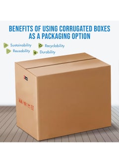 Hi Care Hi-Care Corrugated Cardboard Box 35 x 35 x 55 cm 5ply Pack of 5 Pcs Carton Box For Moving, Packing, Shipping & Storage Cargo Boxes Storage Boxes Moving Box  - Image 2
