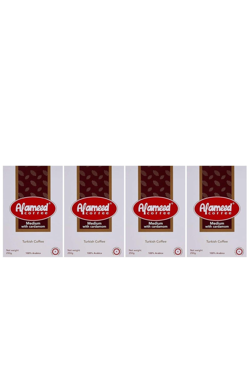 Alameed Turkish Coffee with Cardamom 4 x 250g