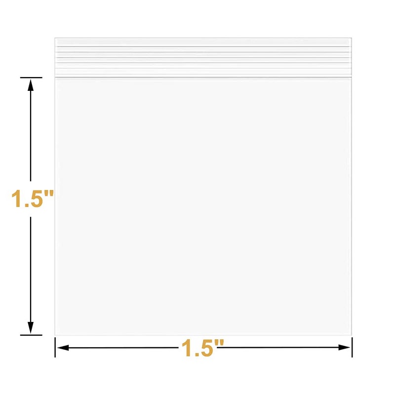 Macoota 200 Pcs 1.5" x 1.5" Small Thick Heavy Duty Clear Reclosable Zip Poly Lock Bags Durable Seal Resealable Zipper Bags Jewelry Earrings Pill Zip Bag - Image 3