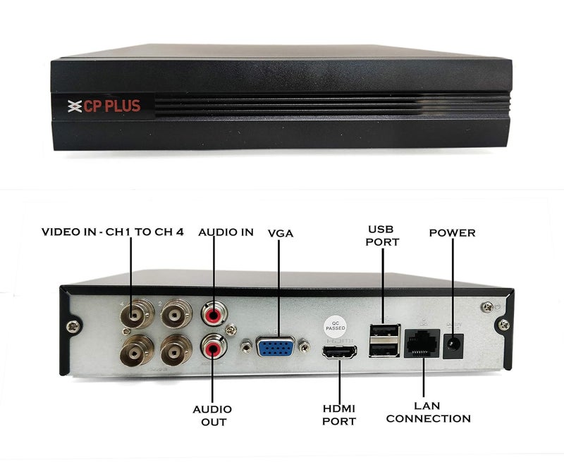 CP PLUS 4 Channal HD DVR 1080p 1Pcs,Outdoor Wired Camera 2.4 MP 2Pcs,Indoor Camera 2.4 MP 2Pcs,1 TB Hard Disk with USEWELL BNC/DC Full Combo Set - Image 3