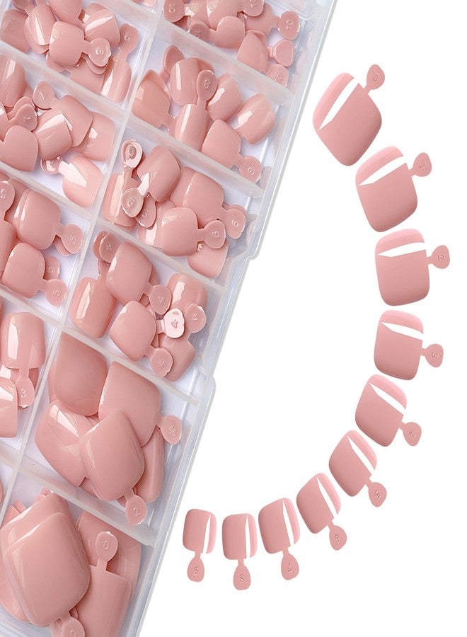 Lifextol 120PC Pink Press on Toenails for Women Fake Toe nail Press ons Acrylic Toe Press on Nails Set, Pink Press on Toe Nails Press on Fake Toenails Press ons Acrylic Toe Nail Tips Kit & Glue Tab-M - Image 3