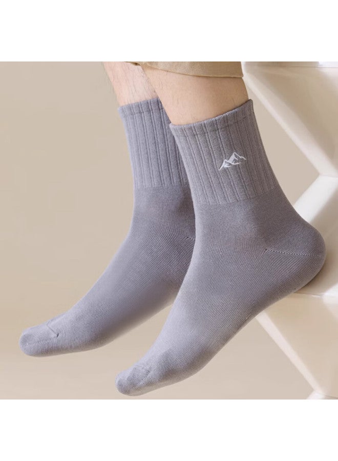 LANG SHA Langsha Men's Socks 10 Pairs Autumn Winter Xinjiang Cotton Mid-calf Antibacterial Deodorant Youth Sports Long Socks - Image 2