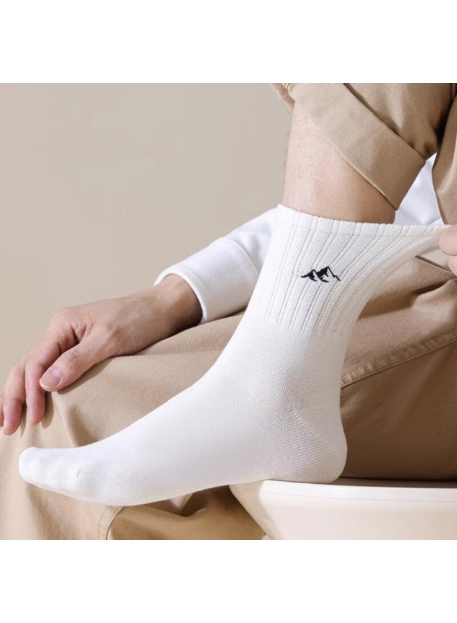 LANG SHA Langsha Men's Socks 10 Pairs Autumn Winter Xinjiang Cotton Mid-calf Antibacterial Deodorant Youth Sports Long Socks - Image 3