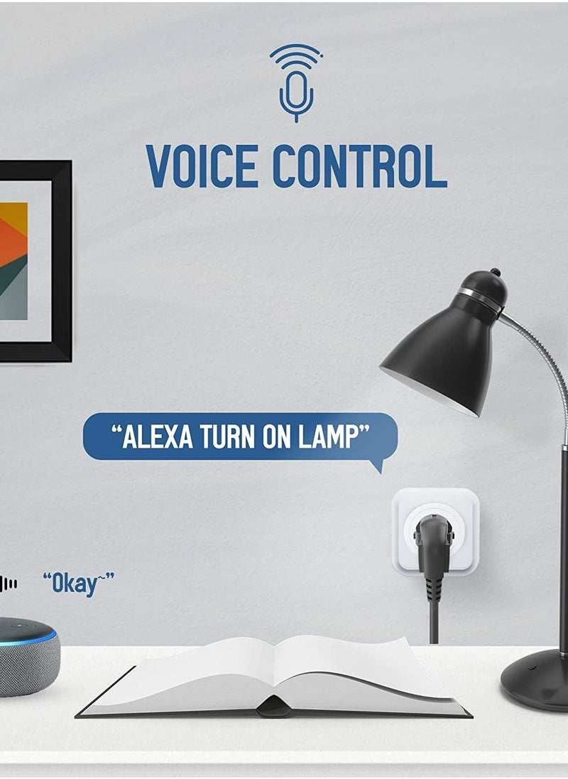 SASKA Smart Plug WIFI Outlet 16A Work With Alexa/Google Home, Remote Control Timer Function Energy Monitoring No Hub Required  - Image 3