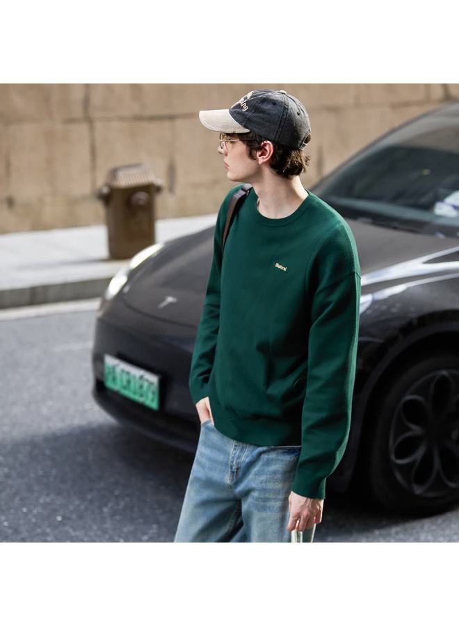 Tonlion  Autumn Winter New Men's Sweater Crew Neck Pullover Letter Embroidered Textured Knitwear Versatile Top - Image 1