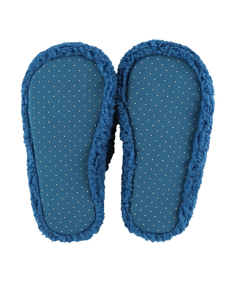 Lazy One Spa Flip-Flop Slippers for Women, Fuzzy House Slippers, Queen Bee, Blue (Small/Medium) - Image 2