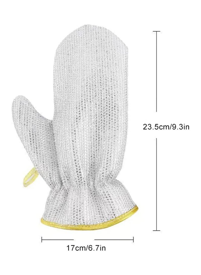2pcs Wire Gloves for Dish washing and Kitchen Cleaning Anti-Scratch, Heat Insulated Waterproof Oil Resistant Reusable Dish washing Cleaning Tool, Skin-Friendly Kitchen Gloves for Wiping Pots (2 Pieces)  - Image 2