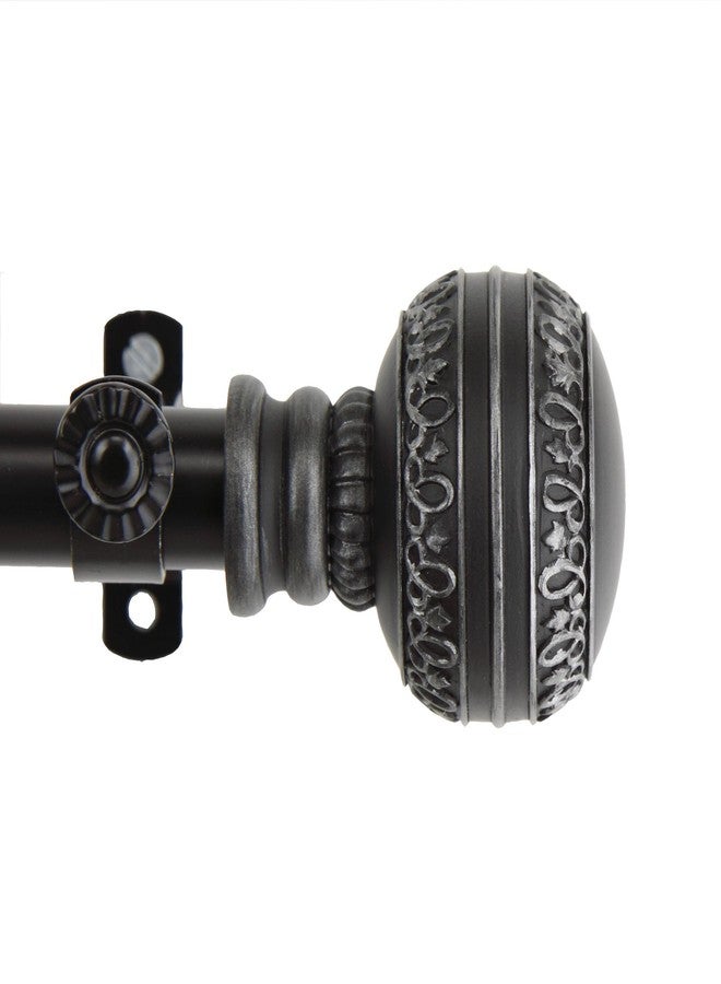 Rod Desyne 13/16" Ornament Corner Window Rod, 48-84 Inch, Black - Image 4