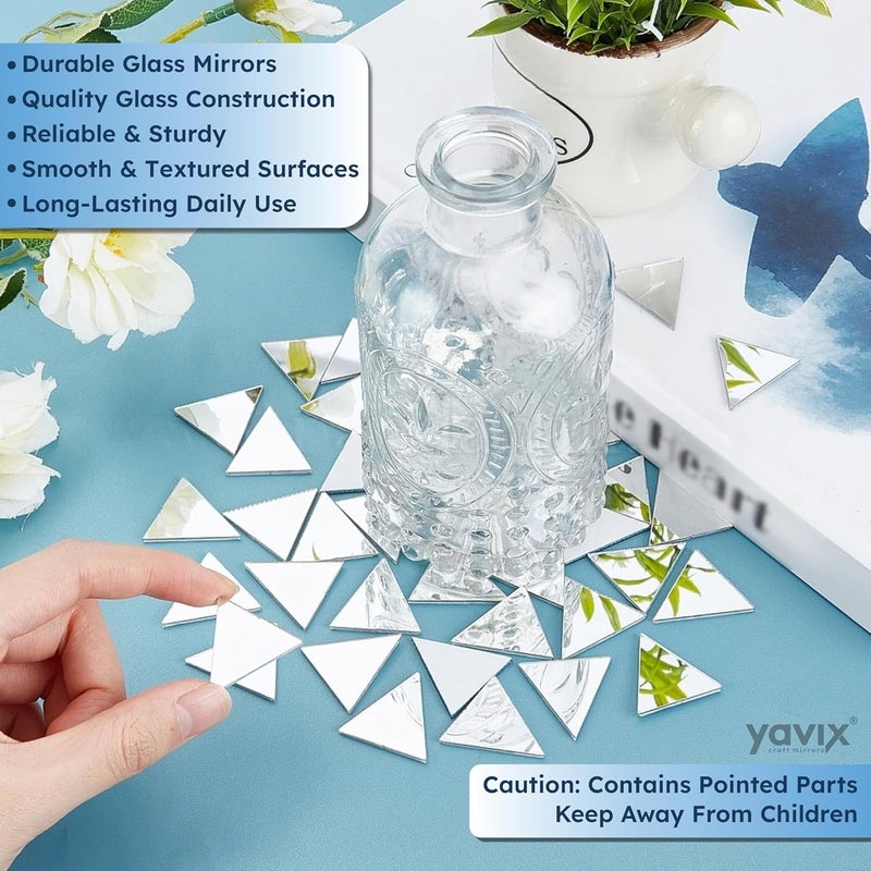 YAVIX YAVIX Heart Shape Fancy Craft Mirrors Perfect for Lippan Fabric Mandala Art Jewellery Making and All DIY Craft Works 220 Heart Mirrors Silver  - Image 4