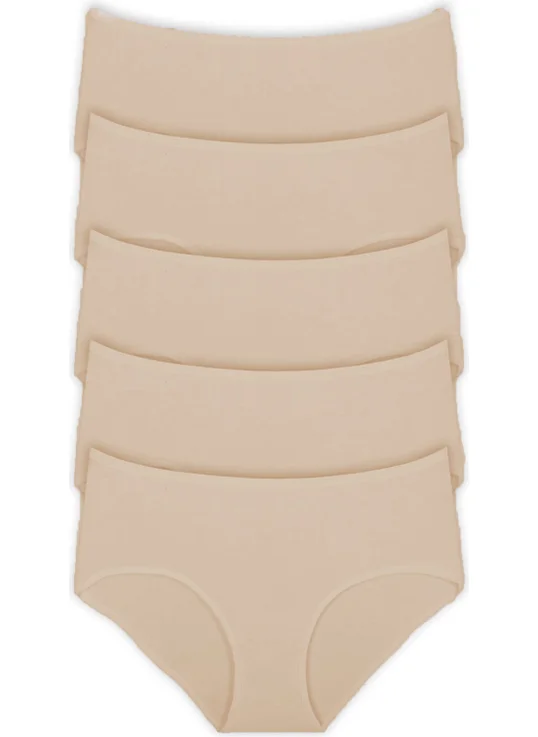Hepsine Rakip Competing All 5 Women's High Waist Panties Elastane Cotton Thin Elastic Quality