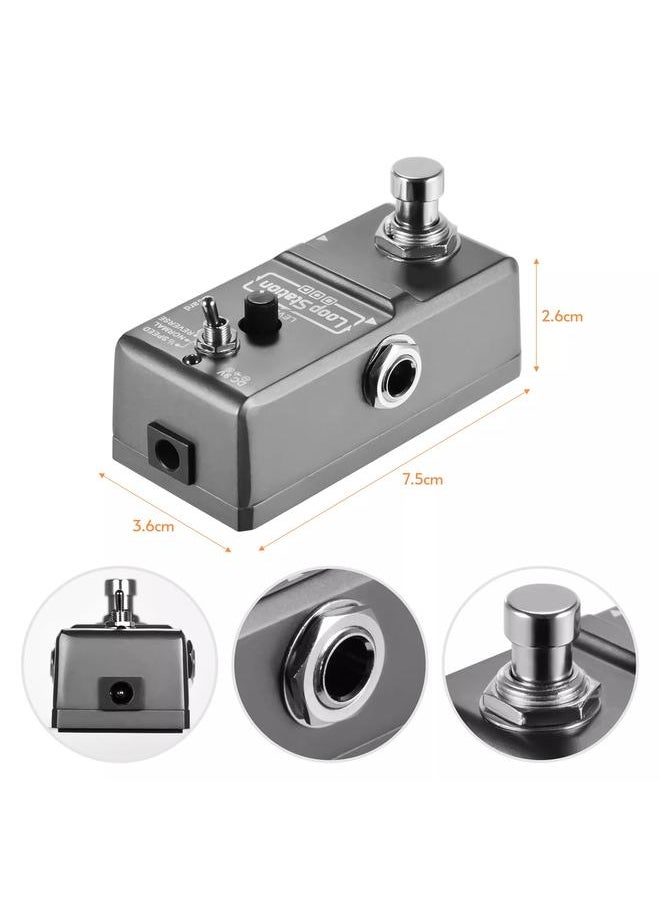 Thoraya - ammoon Loop Station Mini Guitar Looper Effect Pedal 10 Minutes Recording Time 3 Working Modes True Bypass Full Metal Shell with 1GB Memory Card - Image 1