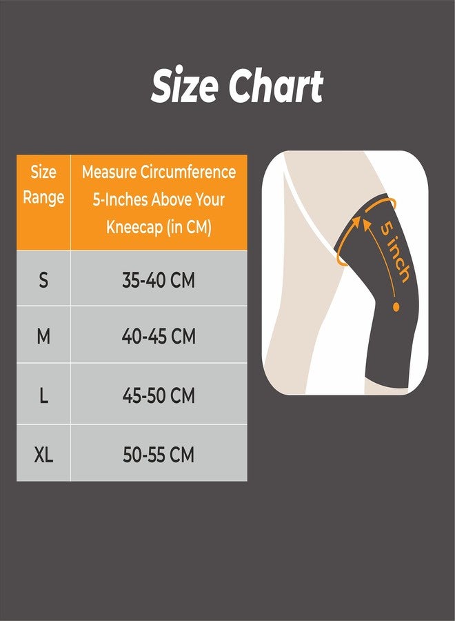 FOVERA Knee Compression Sleeve (1 Pair) - Knee Pain Relief for Men and Women, Running, Basketball, Weightlifting, Gym, Workout, Sports (S) - Image 3