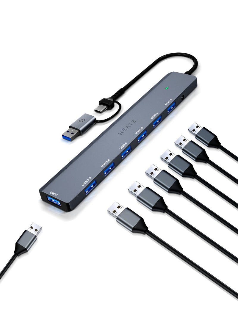هيتز - موزع USB ممتاز مزود بـ 7 منافذ USB 3.0، مما يسمح لك بتوصيل أجهزة متعددة - Image 1