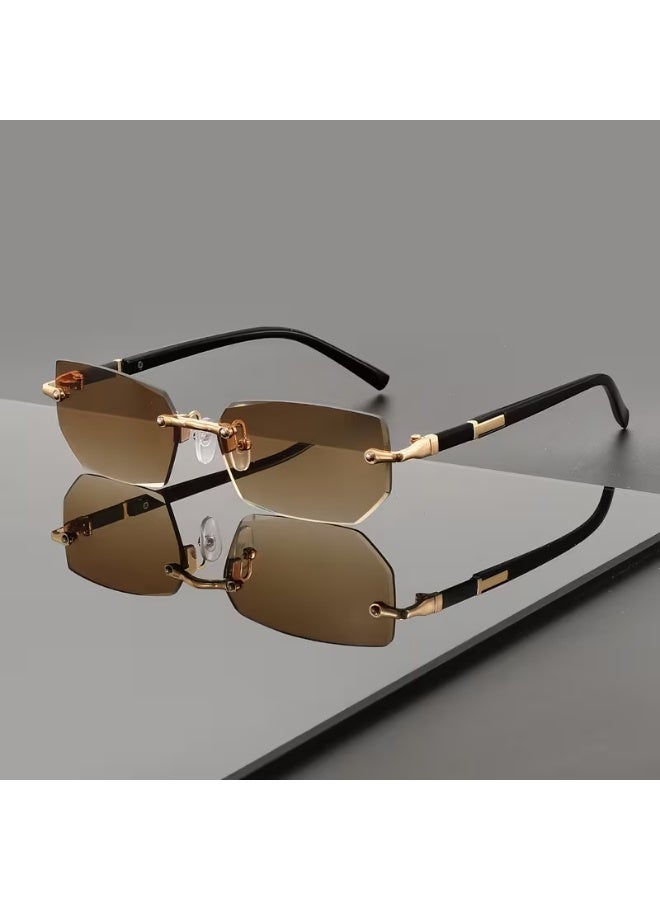 POLITE New Frameless Fashion Trend Sunglass UV Protection Unisex - Image 4