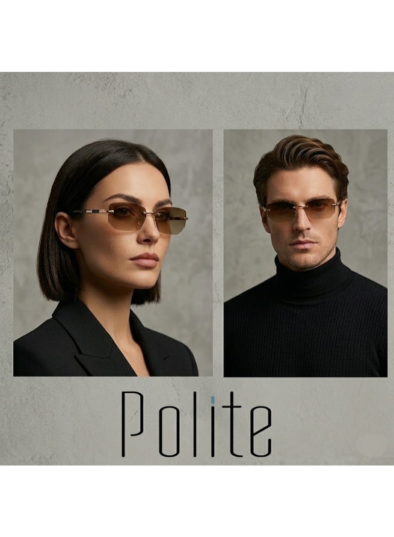 POLITE New Frameless Fashion Trend Sunglass UV Protection Unisex - Image 3