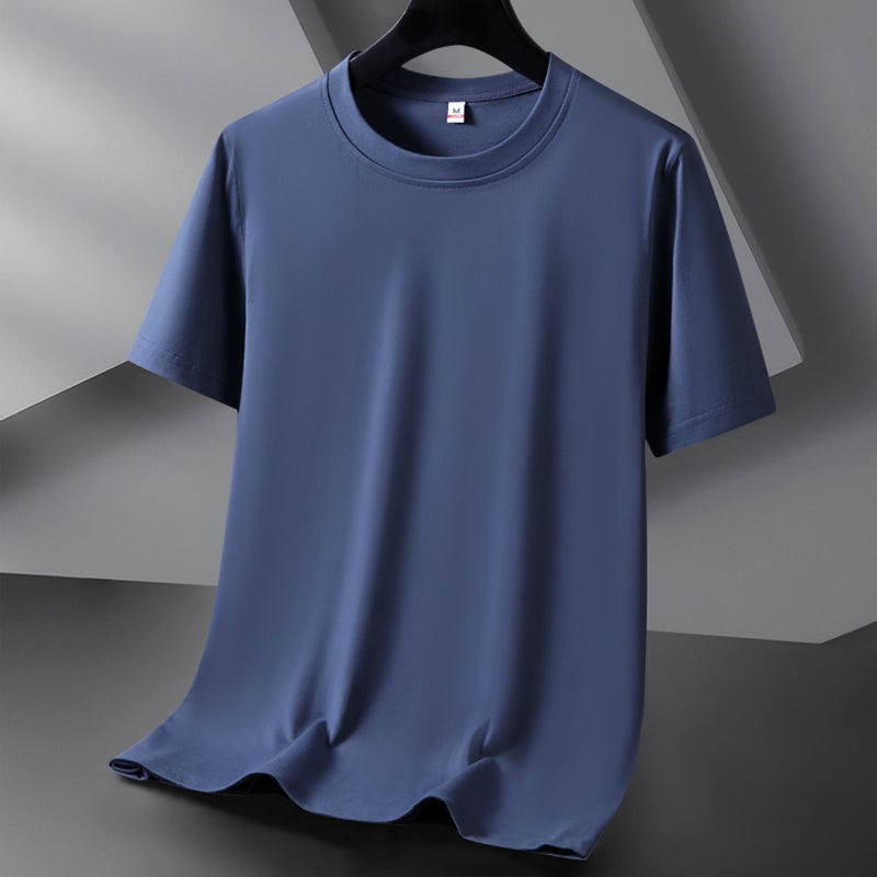 2025 Spring And Style Comfortable Casual Round Neck Loose Short-Sleeved Sports Pure Cotton White Large Size Fashion Trendy T-Shirt - Image 5