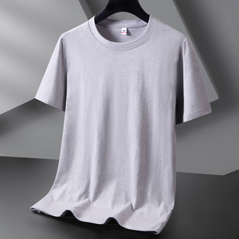 2025 Spring And Style Comfortable Casual Round Neck Loose Short-Sleeved Sports Pure Cotton White Large Size Fashion Trendy T-Shirt - Image 4
