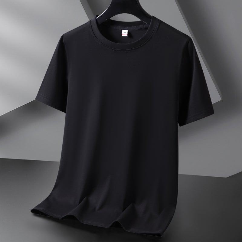 2025 Spring And Style Comfortable Casual Round Neck Loose Short-Sleeved Sports Pure Cotton White Large Size Fashion Trendy T-Shirt - Image 2