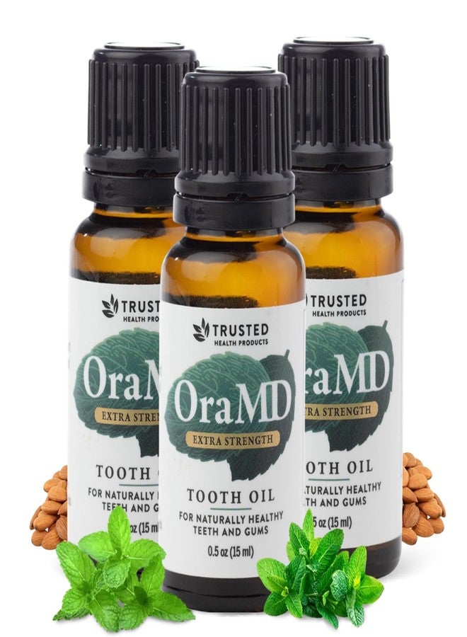 OraMD Extra Strength Tooth Oil - Healthy Gums, Fresh Breath and Helps with Sensitive Teeth - All-Natural Solution Better Than Mouthwash (3-Pack) - Image 1