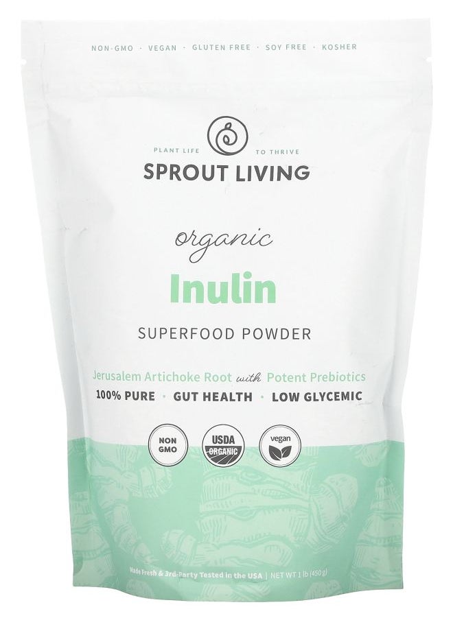 Sprout Living Organic Inulin Superfood Powder 1 lb (450 g) 