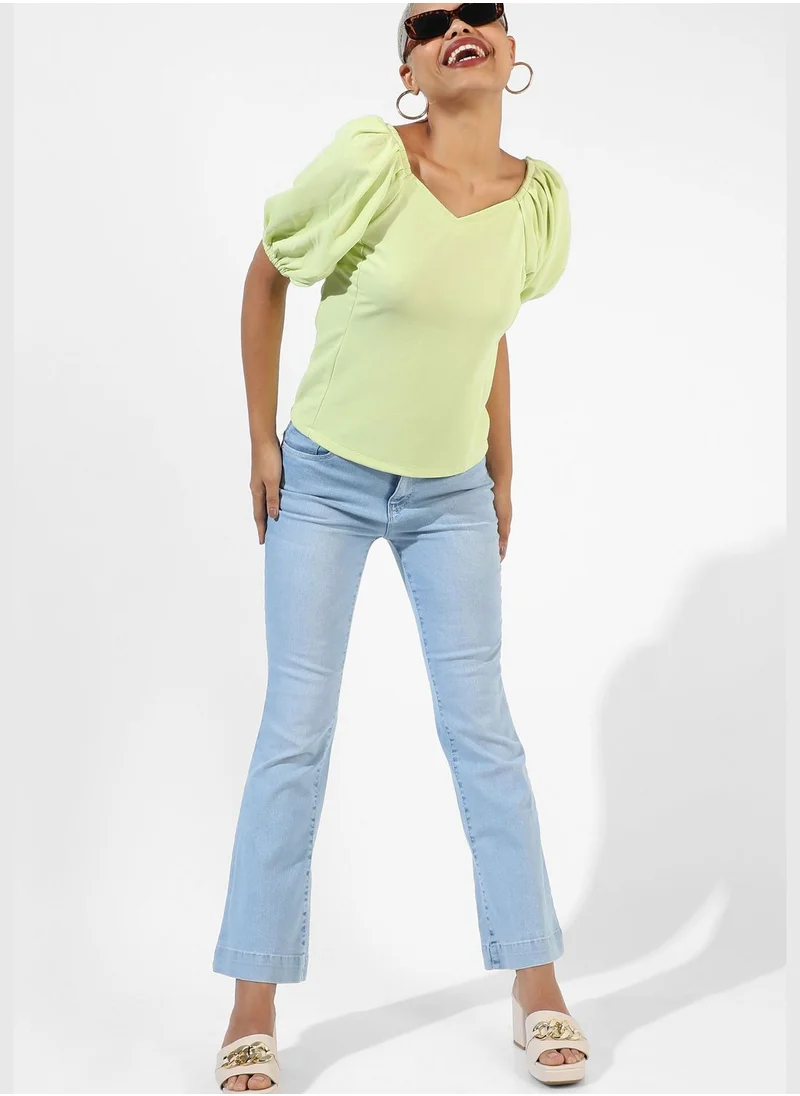 Campus Sutra Women's Solid Casual Top