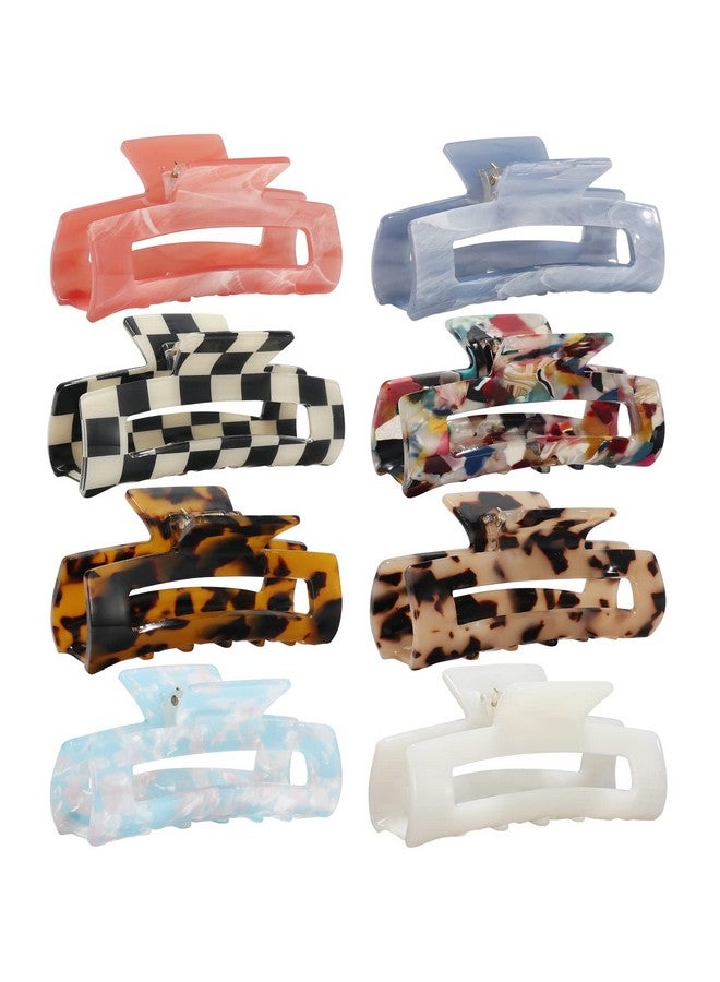 StarSide 8-Pack Medium Acrylic Butterfly Hair Clips - Leopard Print, Non-Slip Strong Hold for Women and Girls - Image 1