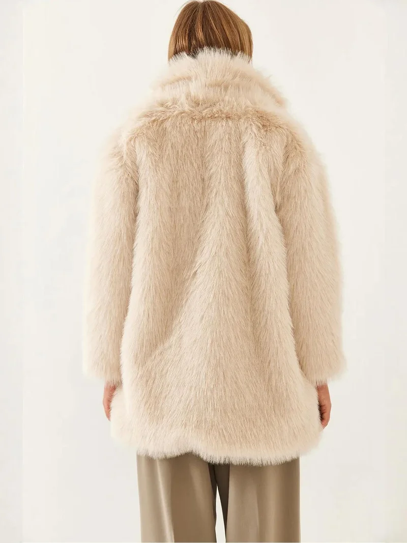 Bianco Lucci LUCCI Faux Fur Coat
