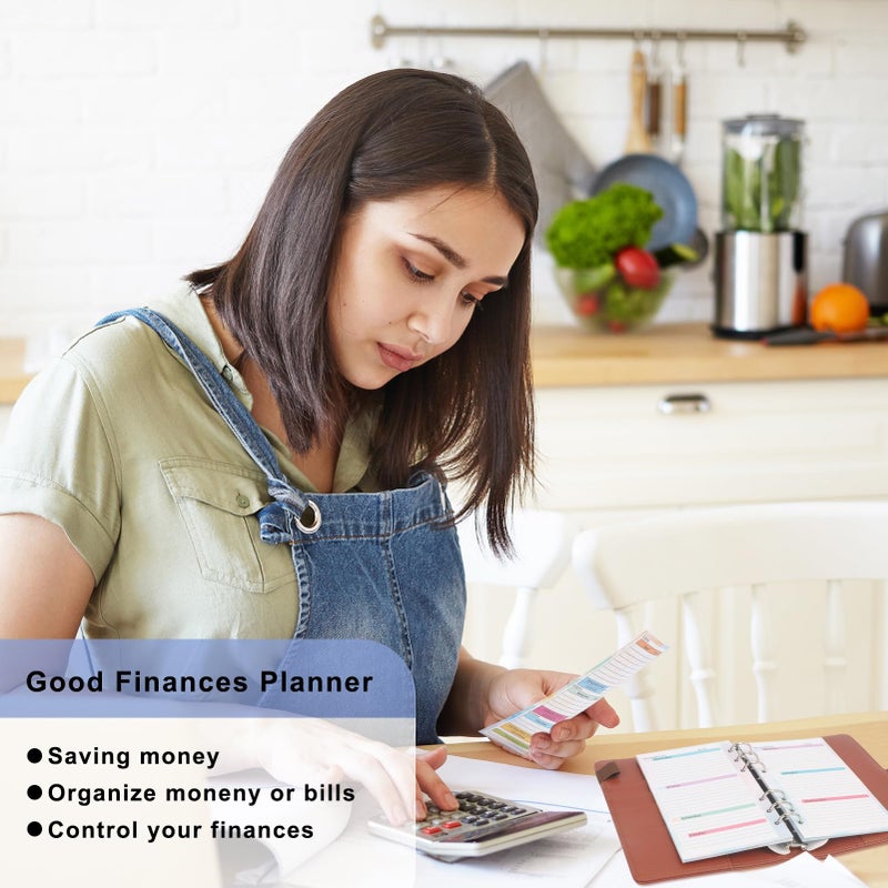 Toplive 3 Pack A6 Planner Refill Paper & Budget Sheets, Monthly Weekly Planner Losse Leaf Inserts 6 Hole Expense Tracker or A6 Planner Binder Cover Budget Bill Saving Organizer, Colorful 3 Pack - Image 5
