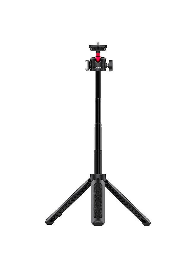 Ulanzi - Ulanzi MT-16 Extendable Selfie Stick Tripod 4-Section 44cm/17.3in 2KG Payload with 360° Swivel Ball Head Cold Shoe Universal 1/4 Screw for Phone Camera Microphone LED Light Mounting - Image 1