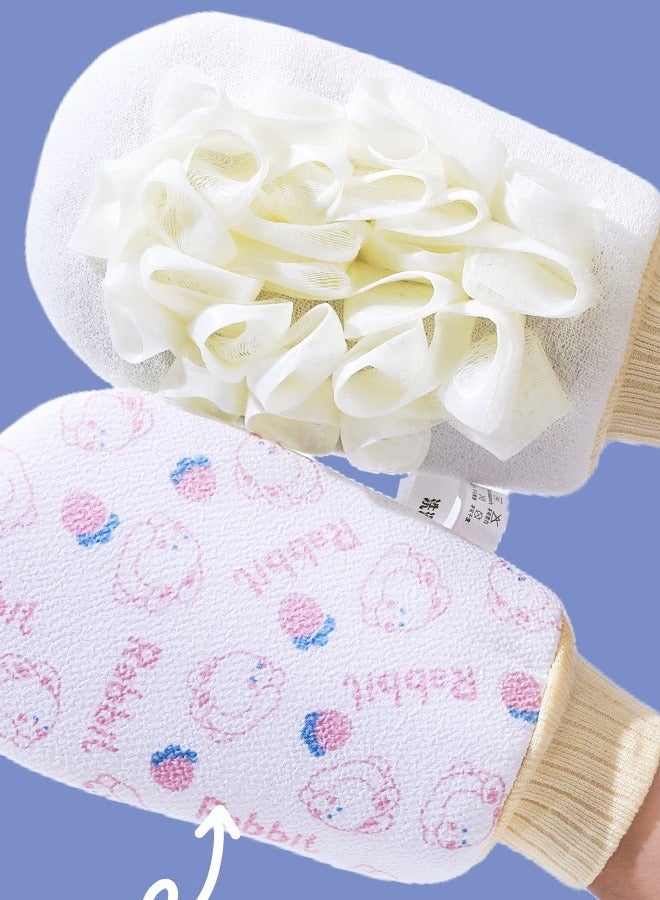 double-sided bathing flower scrubbing towel fine sand bathing household bubble scrubbing bath towel - Image 1