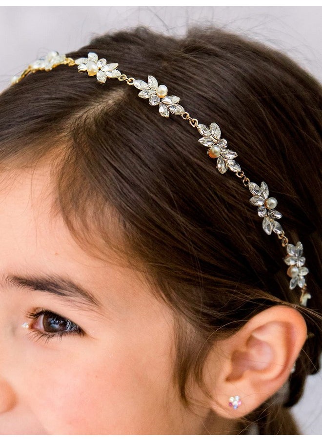 SWEETV Flower Girl Hair Accessories For Wedding Headband Girls Headpiece Princess Crystal Hair Pieces For Birthday Party, First Communion  - Image 4