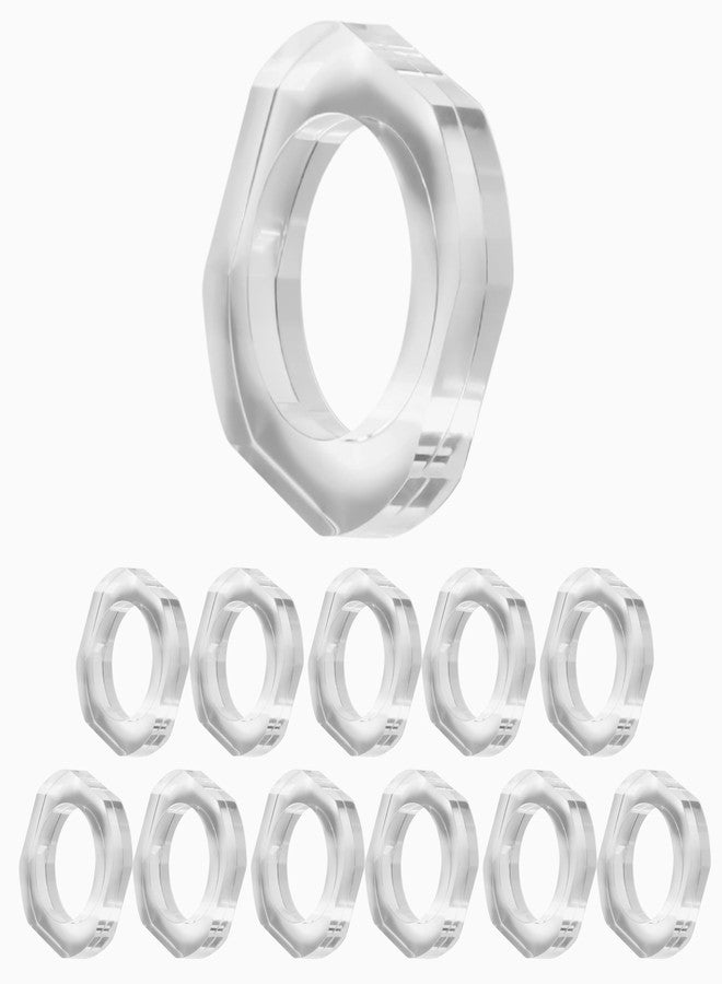 CLEENTABLE Clear Napkin Holder, Napkin Rings Set of 12, Fall Thanksgiving Christmas Napkin Rings, Festival Acrylic Napkin Ring Holders, Napkin Ring Bulk for Wedding, Party, Elegant Table Settings - Image 1