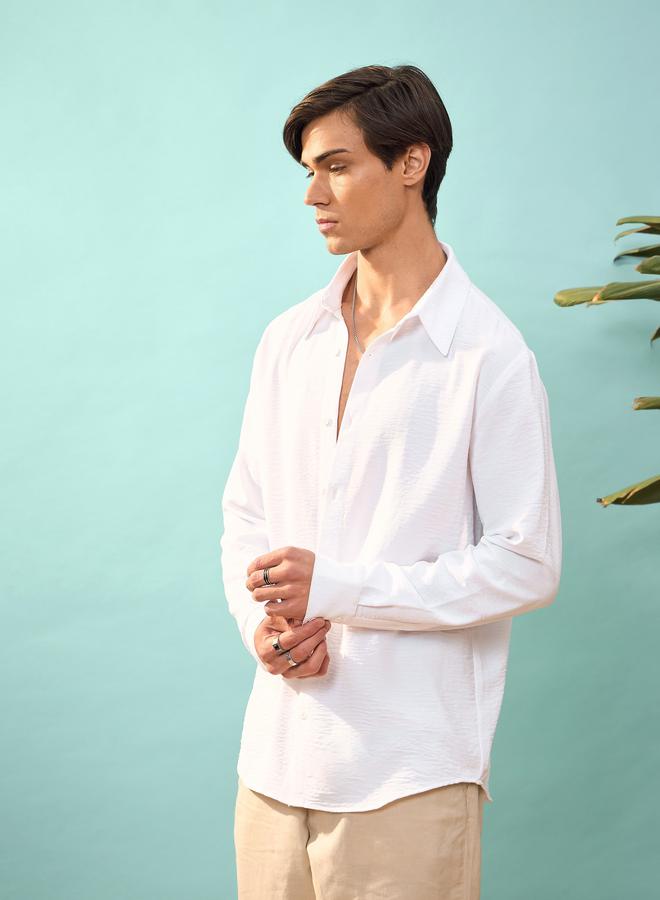 Mascln Sassafras Textured Relaxed Fit Shirt - Image 3