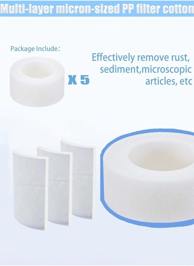 GUDOO - 5Pcs Sink Filter Filter Elements Bathroom Water Filtration Cartridge PP Cotton Filtration for Kitchen Tap Filter Removable Sink Faucet Filter Cartridge Element Sink filter not included - Image 1