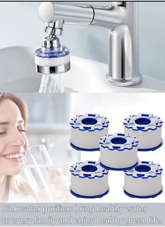 GUDOO 5Pcs Sink Filter Filter Elements Bathroom Water Filtration Cartridge PP Cotton Filtration for Kitchen Tap Filter Removable Sink Faucet Filter Cartridge Element Sink filter not included  - Image 3