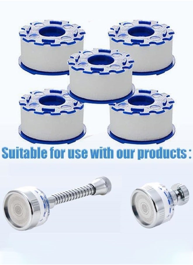 GUDOO - 5Pcs Sink Filter Filter Elements Bathroom Water Filtration Cartridge PP Cotton Filtration for Kitchen Tap Filter Removable Sink Faucet Filter Cartridge Element Sink filter not included - Image 1