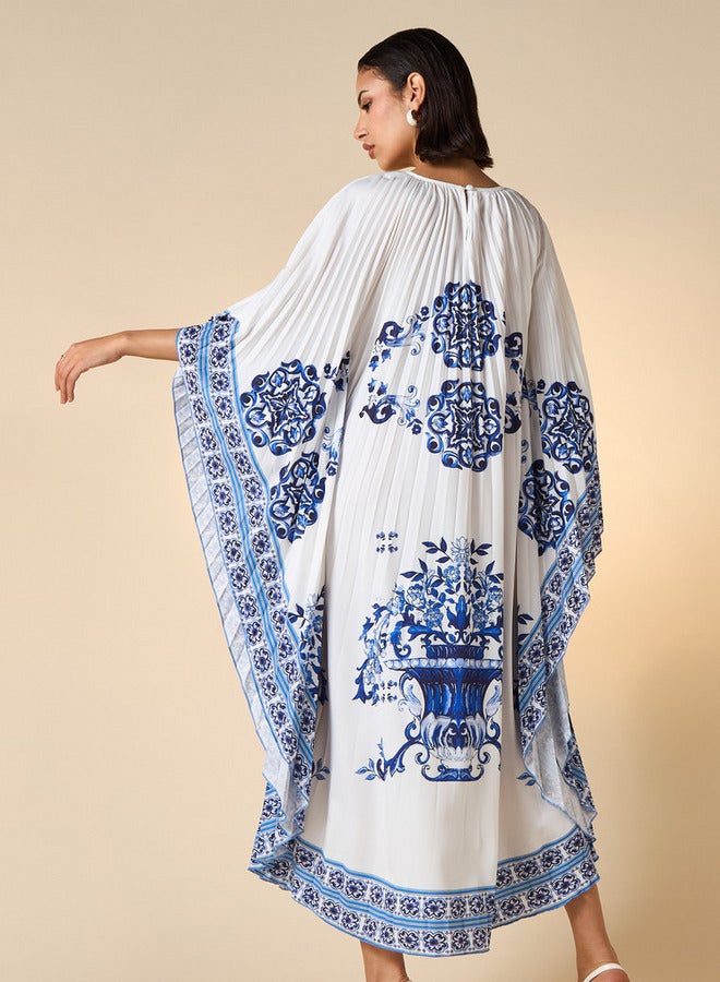 تواكستريمز فستان قفطان ميدي بأكمام 3/4 وطبعات أزهار من تو إكستريمز - Image 3