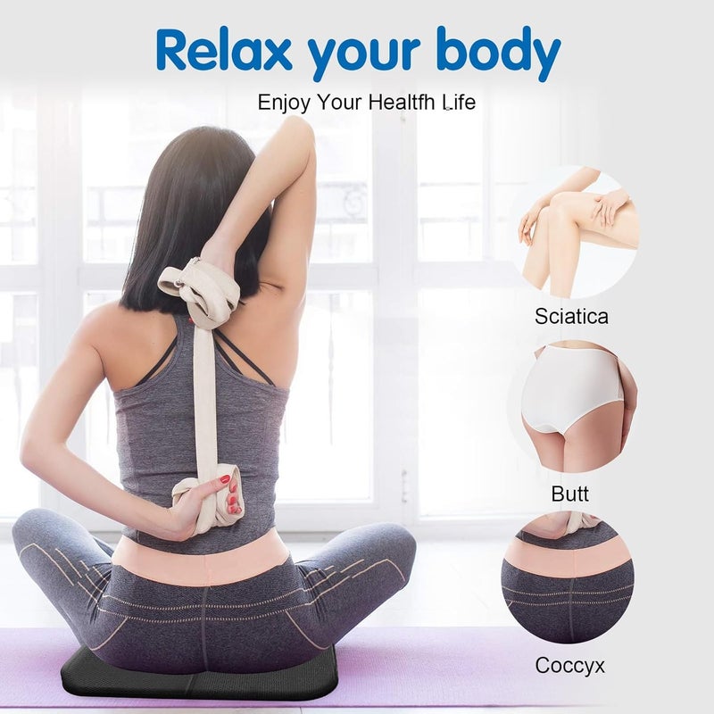 كاست ويف وسادة مقعد جل محمولة للسفر، مقاس كبير 16.5 بوصة × 12 بوصة، وسادة مقعد كرسي قابلة للطي فائقة السماكة، تصميم شبكي جل لراحة جلوس فائقة لمقاعد الطائرات والتخييم والمدرجات - Image 4