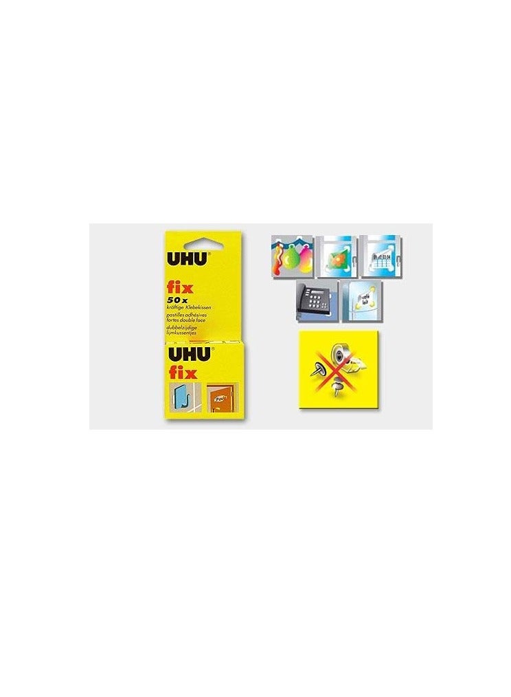 UHU Fix Mounting Tape, Double Sided Foam Tape Pads, 50 Pads - Image 2