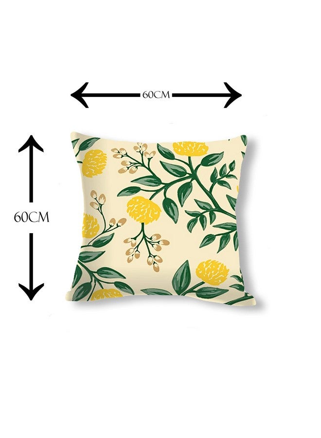 IM FAB Floral Digital Printed Decorative 200TC Canvas Cotton Cushion Covers (Multicolour, 24X24 Inches or 60X60 cms) - Set of 5 Pcs - Image 4