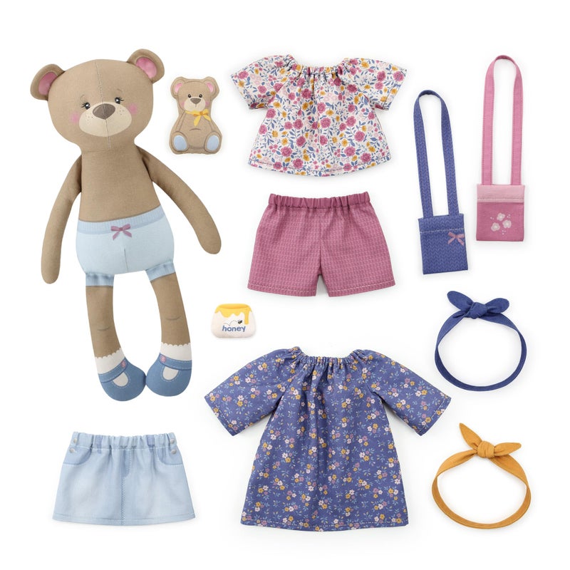 kullaloo - Sewing Kit for Kids & Beginners - Cut & Sew Fabric Panel â€“ Sewing Patterns Pre-Printed on The Fabric - DIY Rag Doll Kit with Clothes - Betsy Bear Sewing Project - Incl. Video Instructions - Image 4